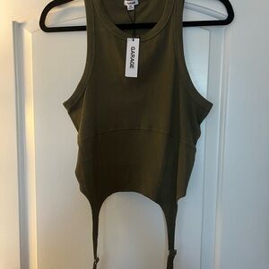 Garage Khaki Green Crop Top